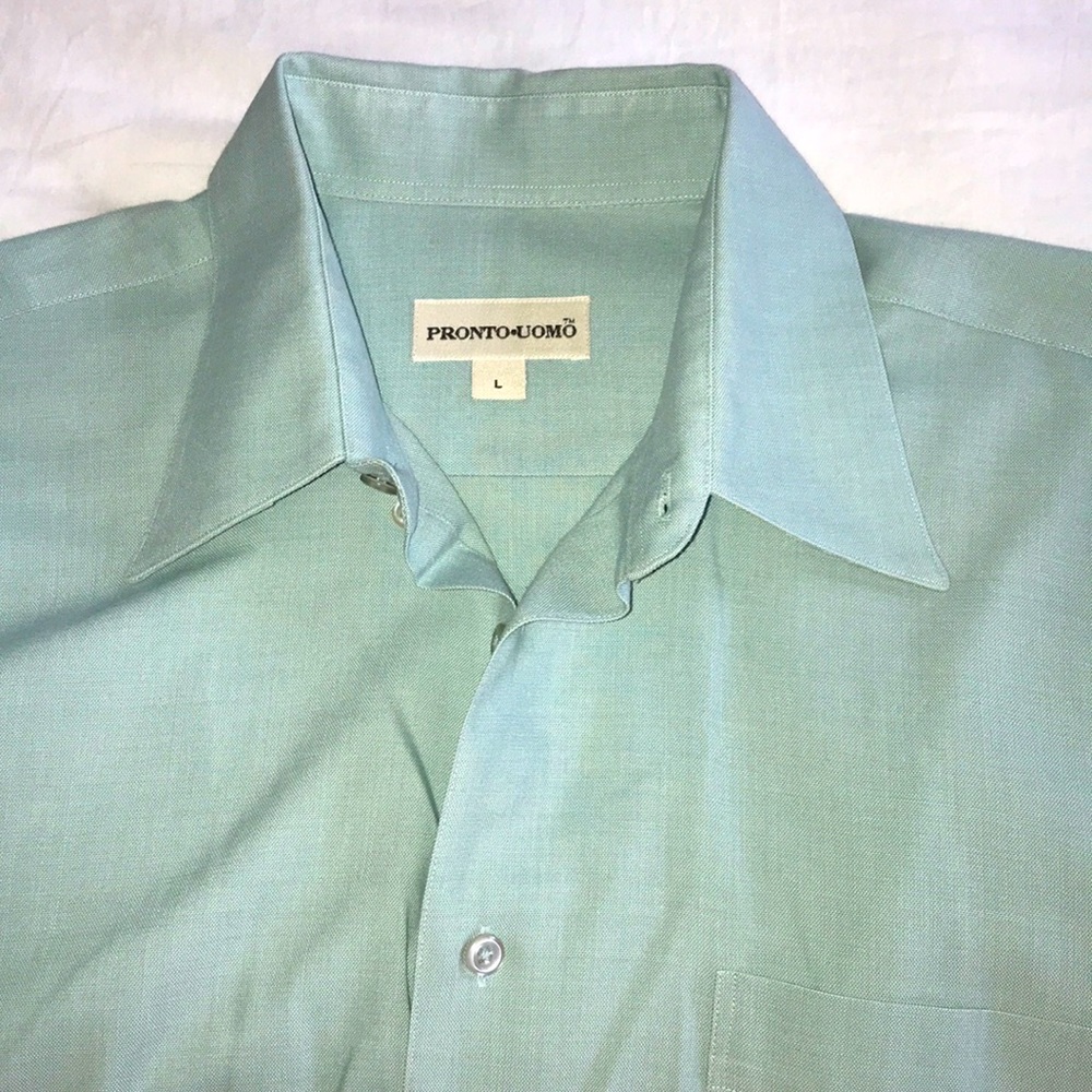 Like new!  Light green-blue dress shirt
